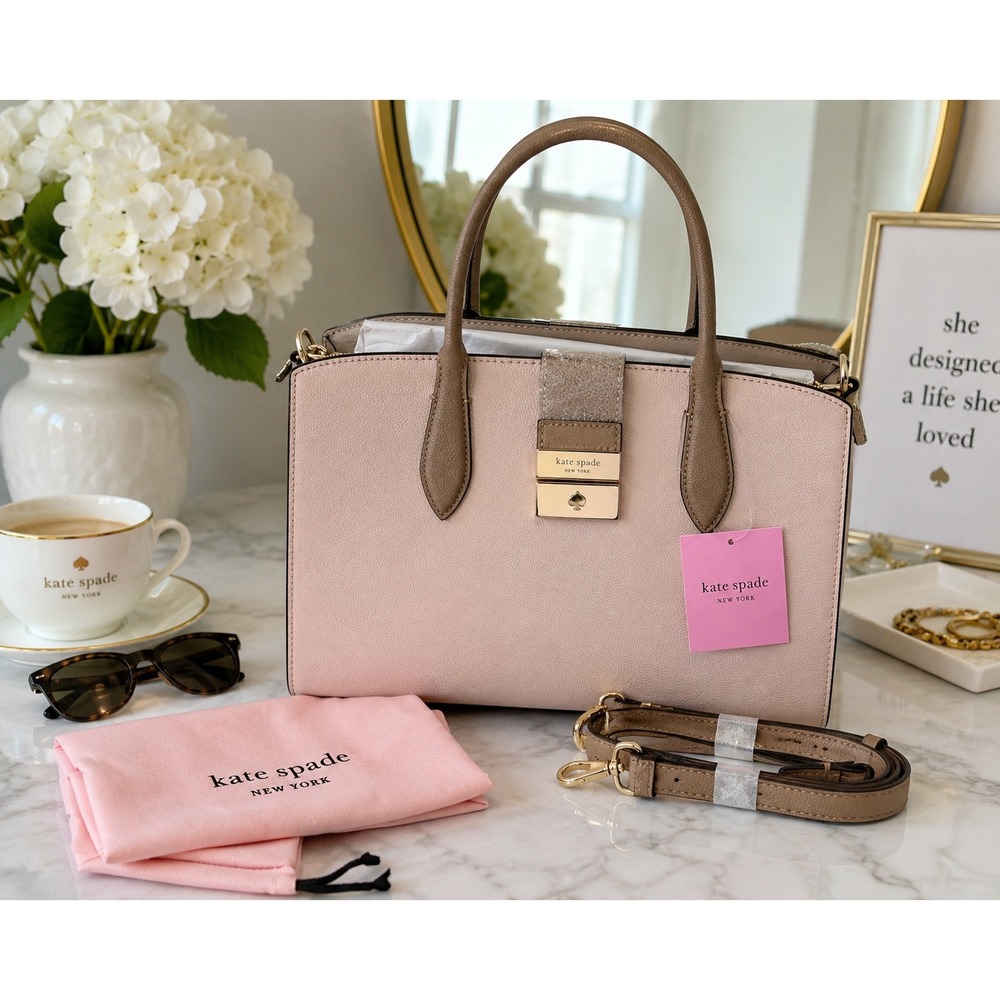 Kate Spade Voyage Medium Satchel Pale Dogwood Colorblock Leather Bag K7734 NEW - Picture 13 of 13